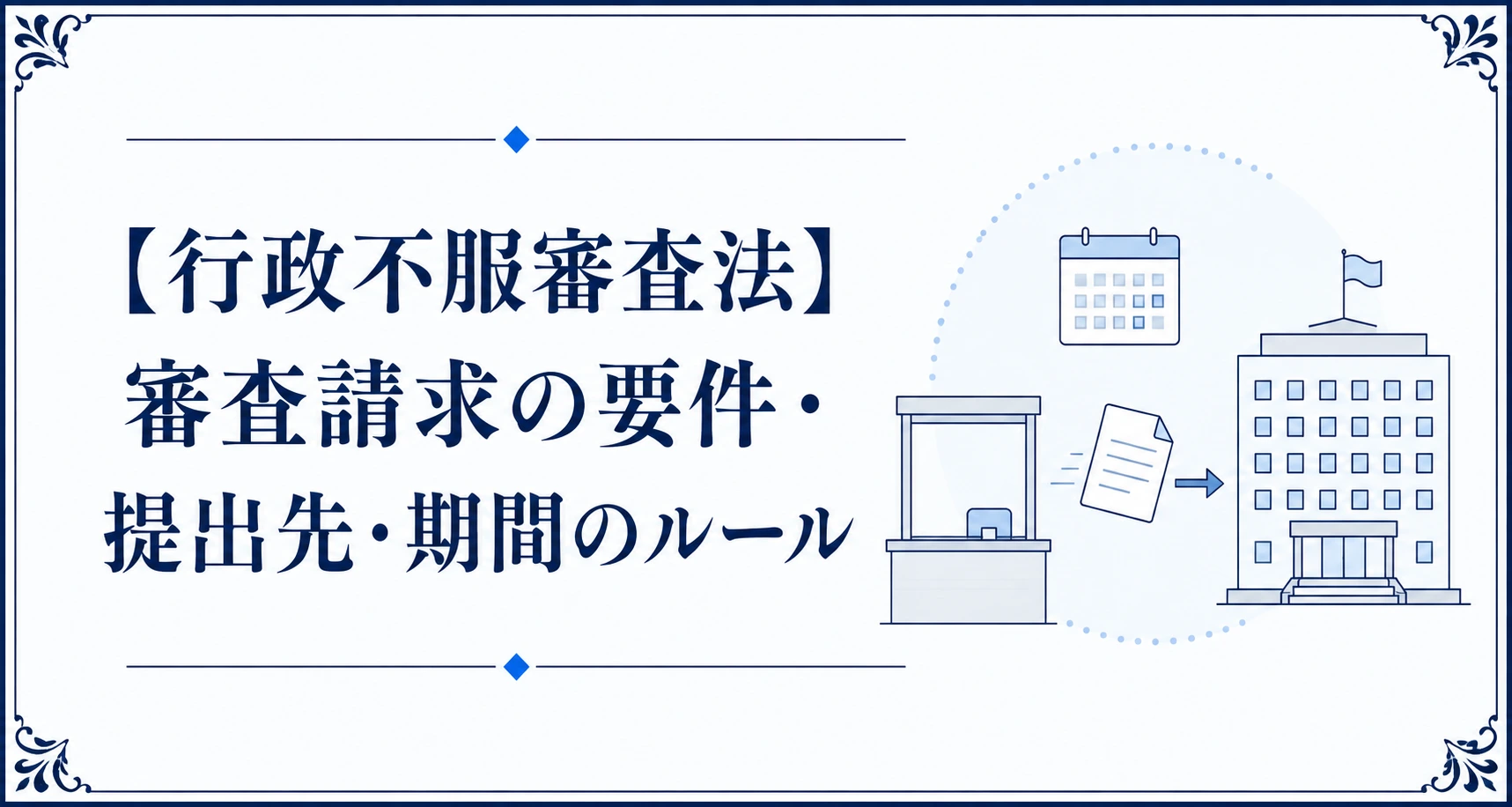 【行政不服審査法】審査請求の要件・提出先・期間のルール