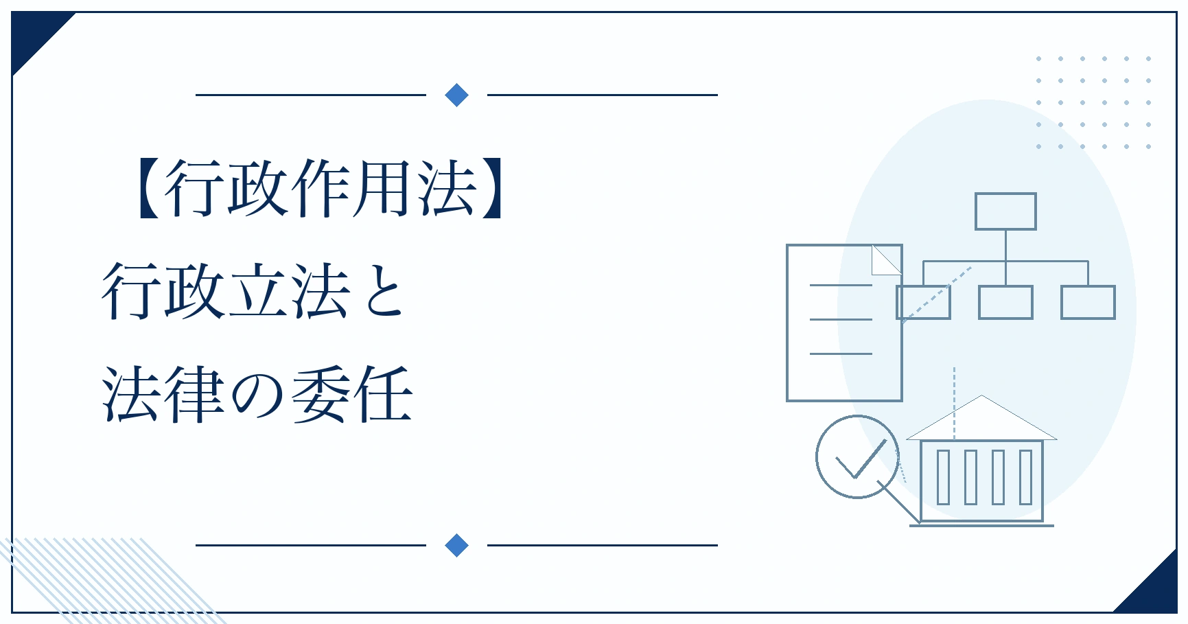 【行政作用法】行政立法と法律の委任