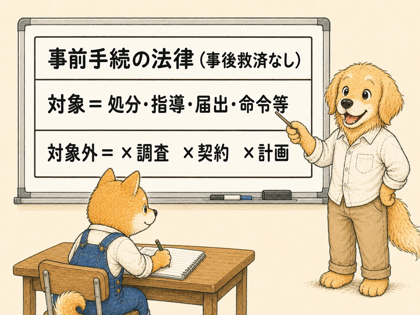 行政手続法の対象と対象外の整理表