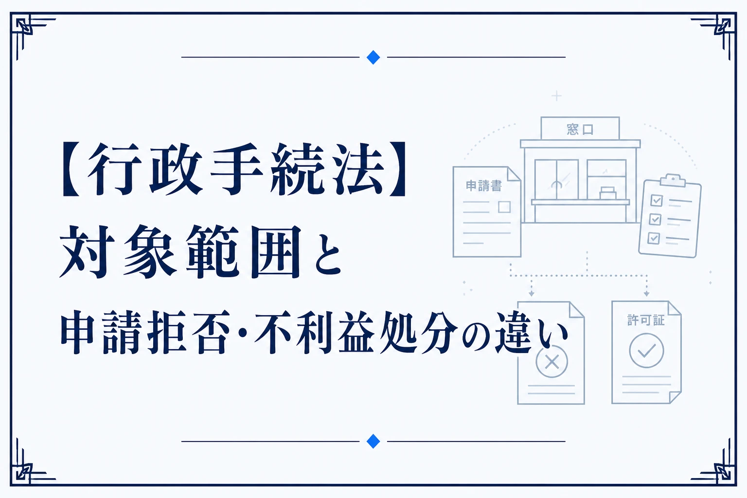 【行政手続法】対象範囲と申請拒否・不利益処分の違い