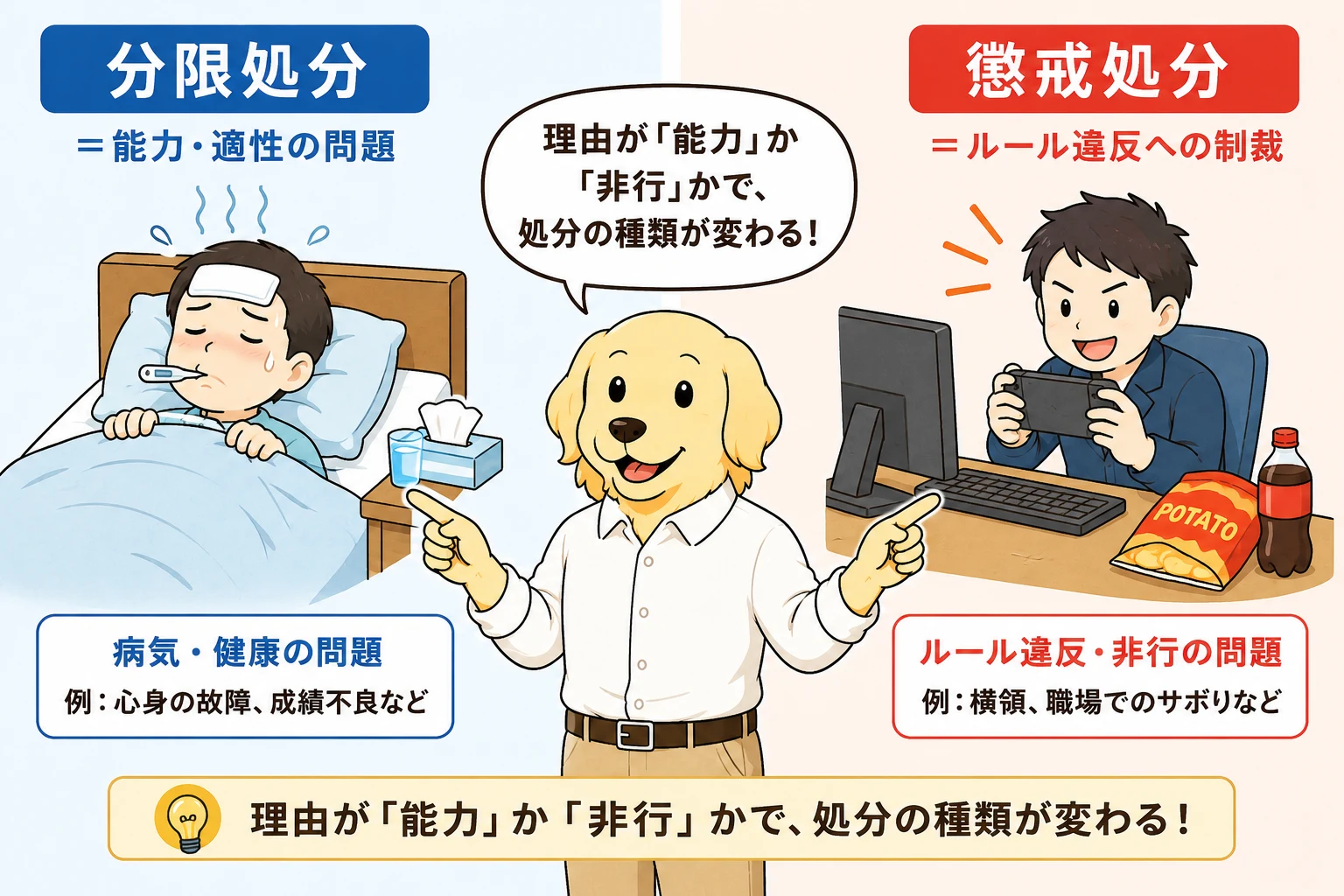 分限処分と懲戒処分の違い