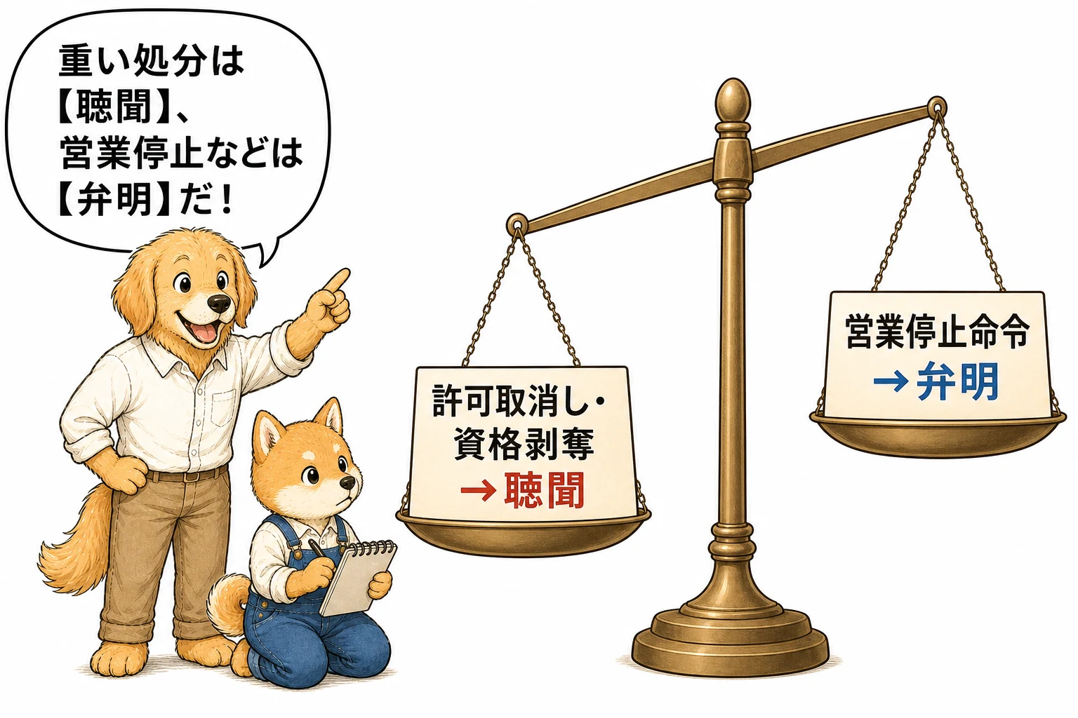 聴聞と弁明の選定ルール