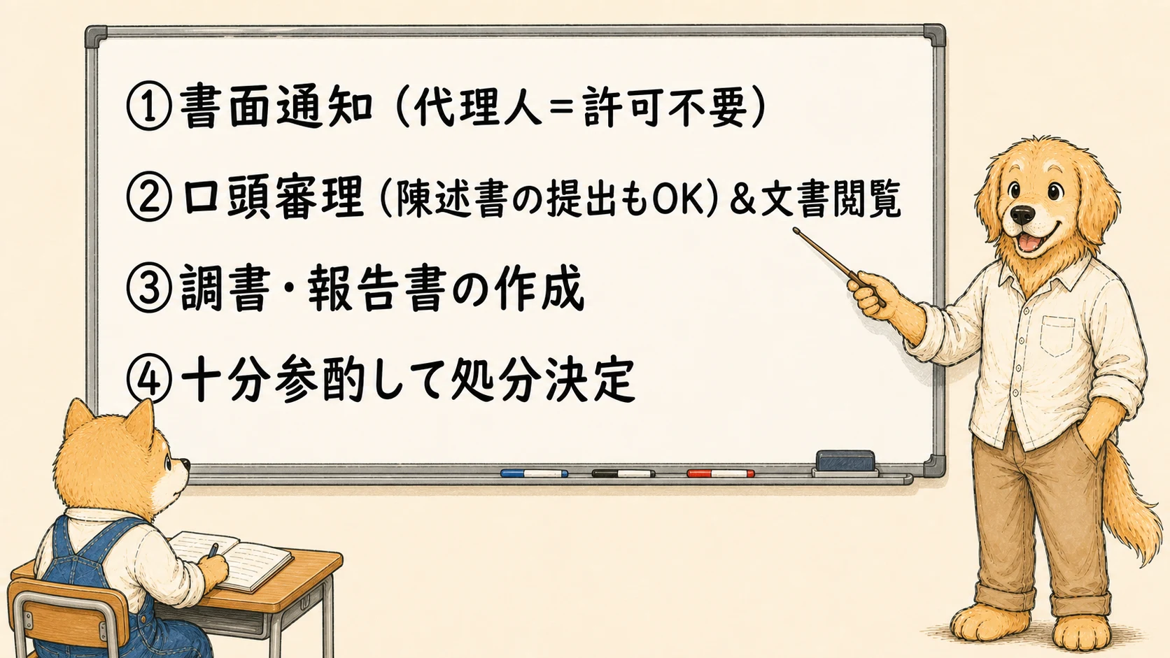 聴聞手続の流れを整理する図解