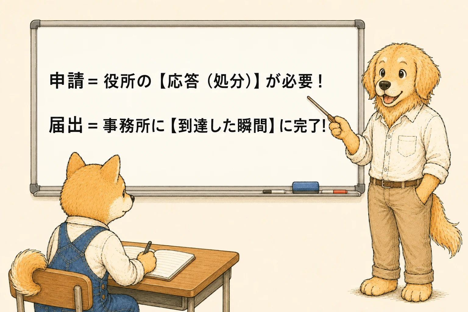 申請と届出の比較図解