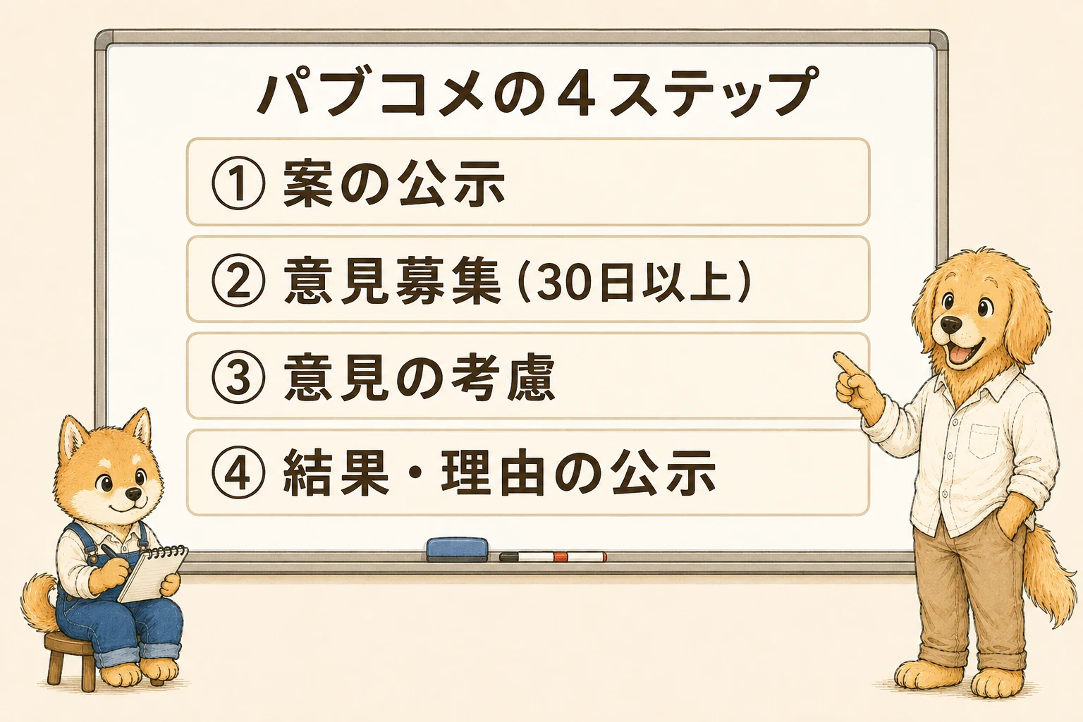 パブリック・コメントの4ステップ