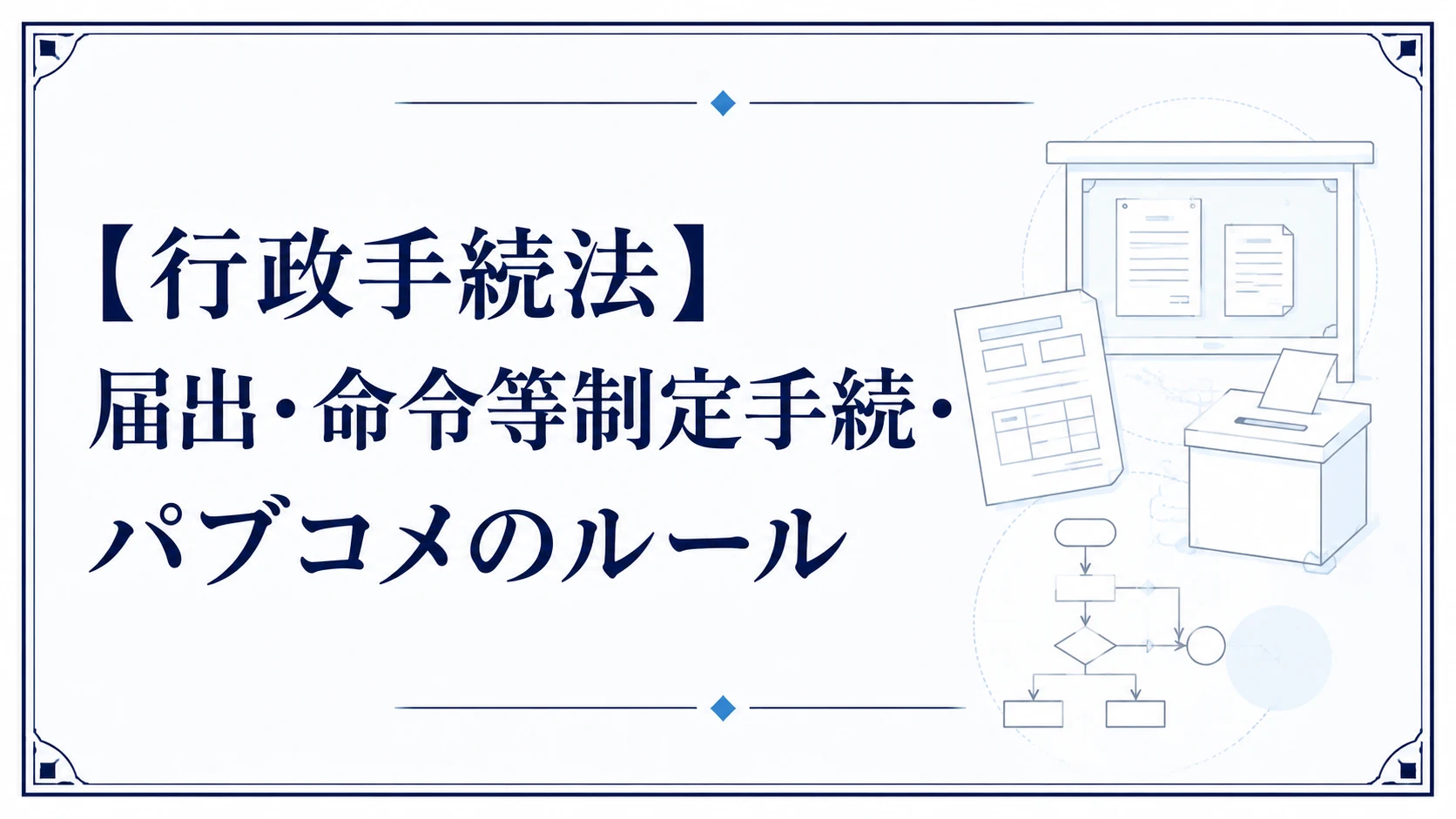 【行政手続法】届出・命令等制定手続・パブコメのルール