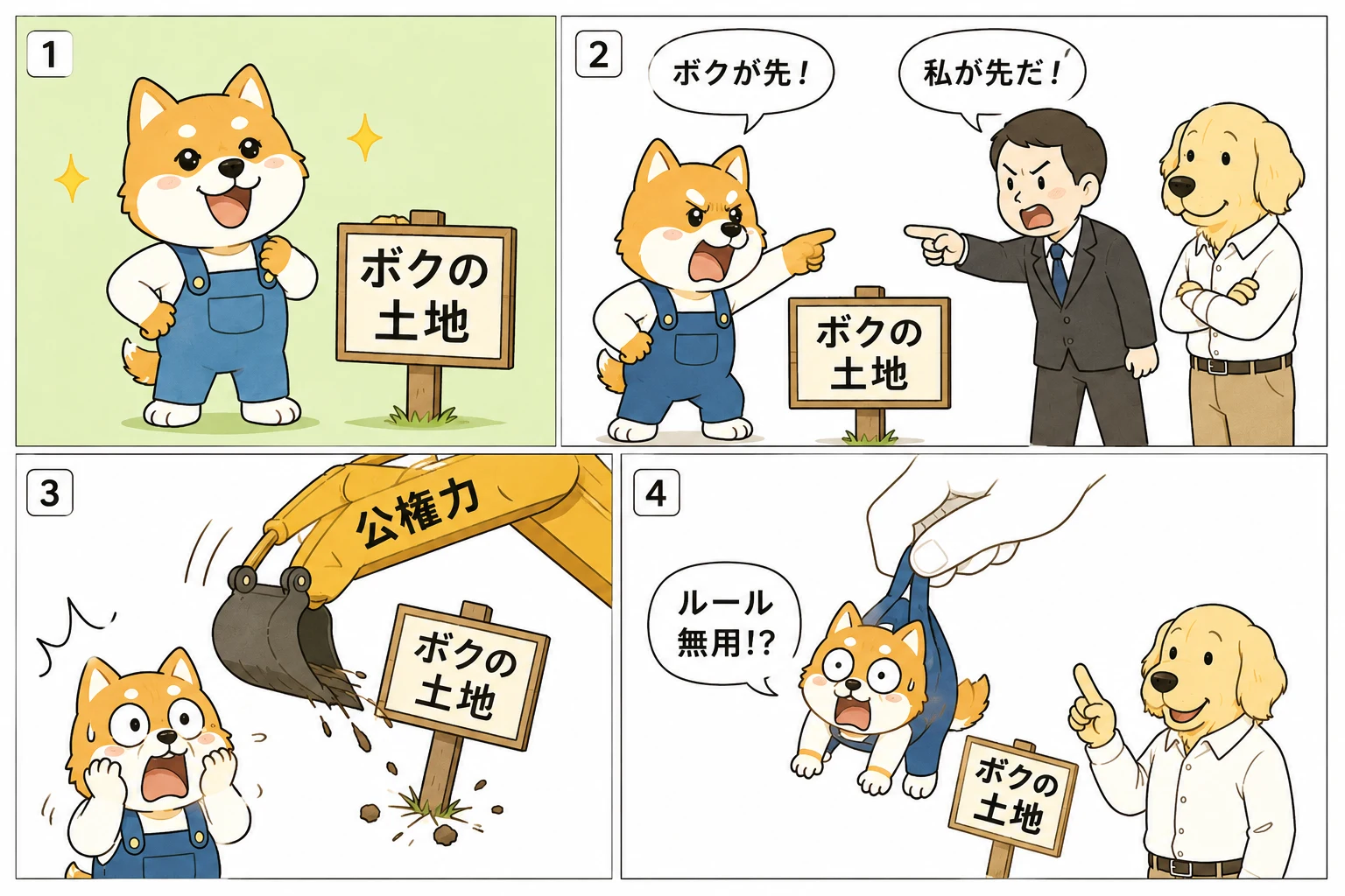 国の2つの顔を説明する4コマ漫画